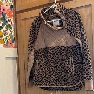 Abercrombie Leopard Print Quilted Pullover